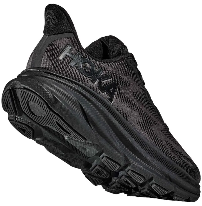 Hoka One One Men's Clifton 9 WIDE Running Shoes Black/Black-3